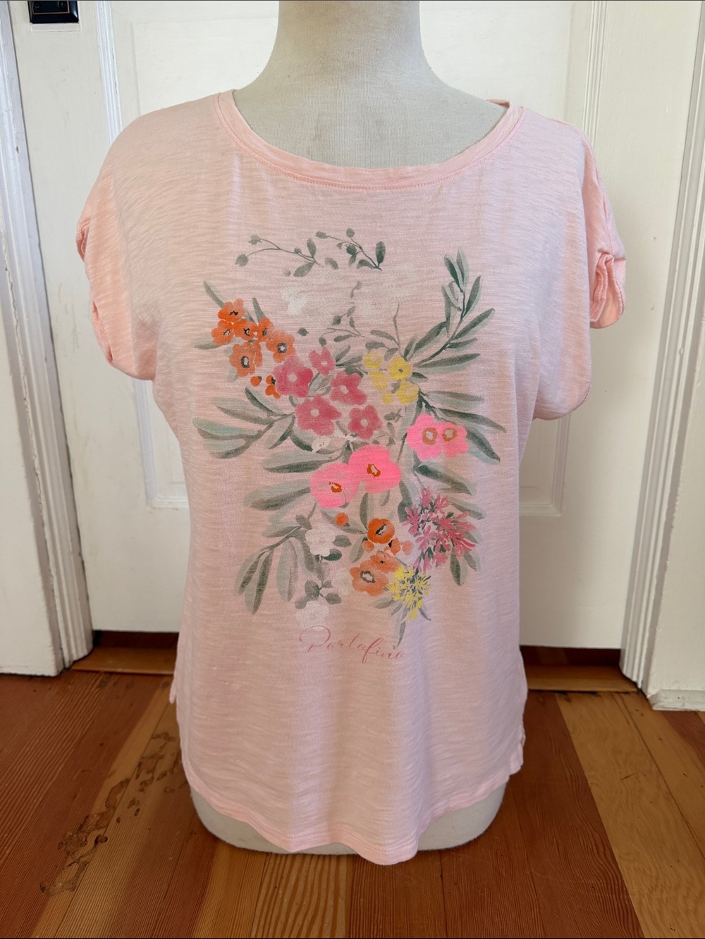 Talbots Short‎ Sleeve Flower Tee Medium